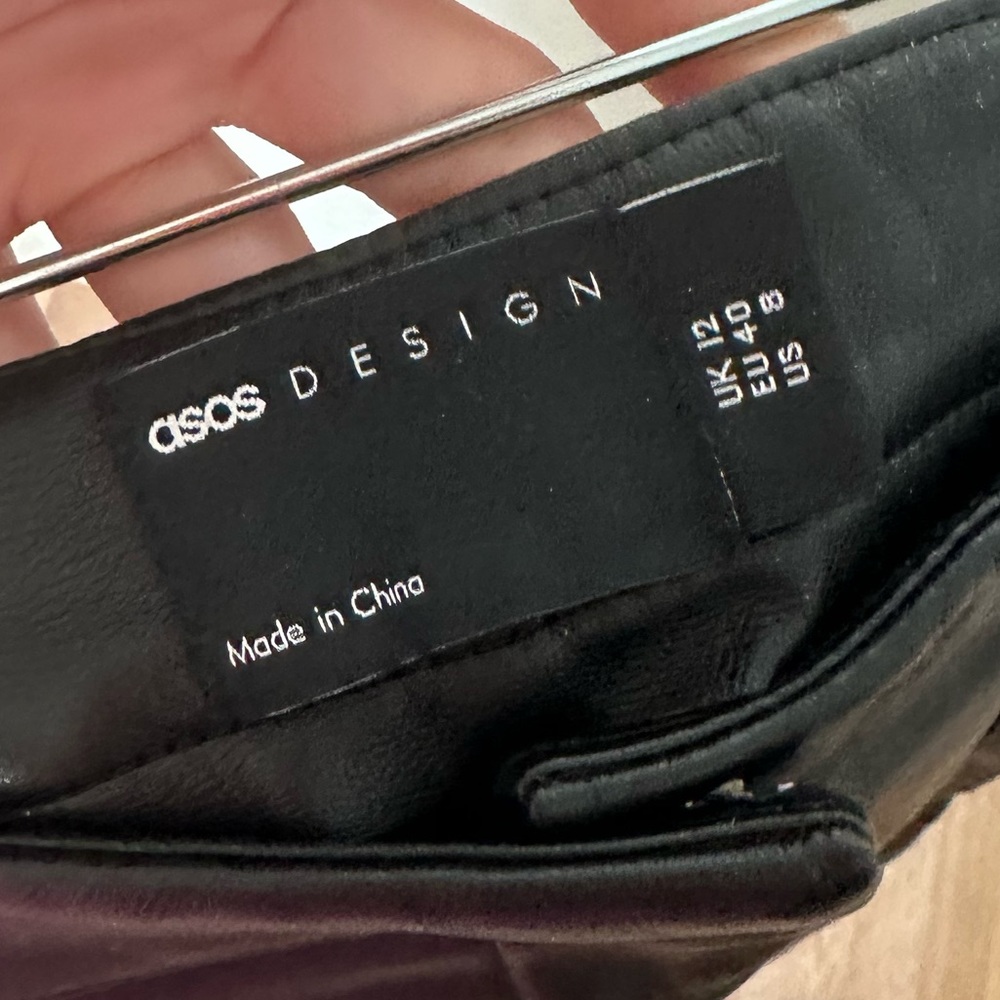 ASOS Design Leather Kick Flare Pants - Picture 5 of 11